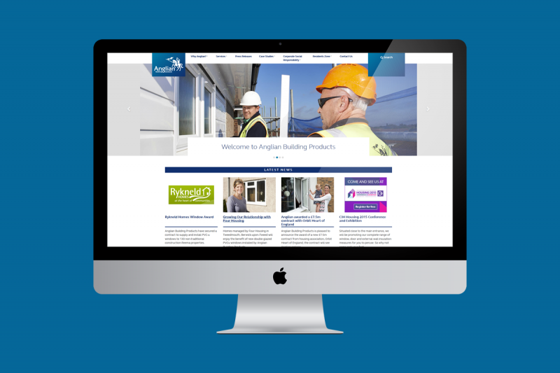 Website design and development for Anglian Building Products. Anglian Building Products is the large project division of Anglian Windows. The division specialises in providing a range of fenestration, doors and insulation services to a diverse range of markets. Anglian operates throughout the UK and has a turnover in excess of £200m and over 2400 employees.